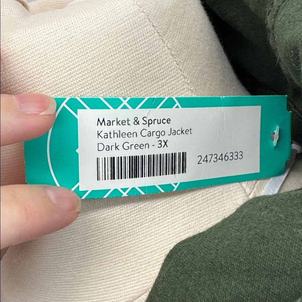 NWT market & Spruce Kathleen hooded cargo jacket dark green 3X - Picture 4 of 4